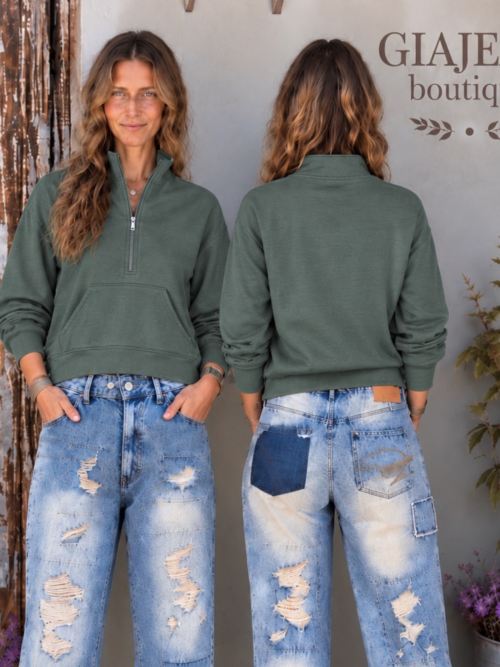 ❤️ ZENANA “ CHERYL 8 “ ZENANA SCUBA 1/4 ZIP PULLOVER TOP JACKET
